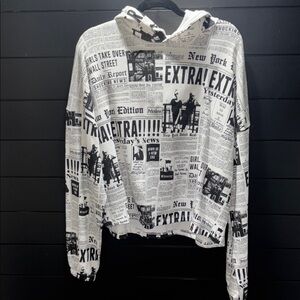 Newspaper Print Hoodie